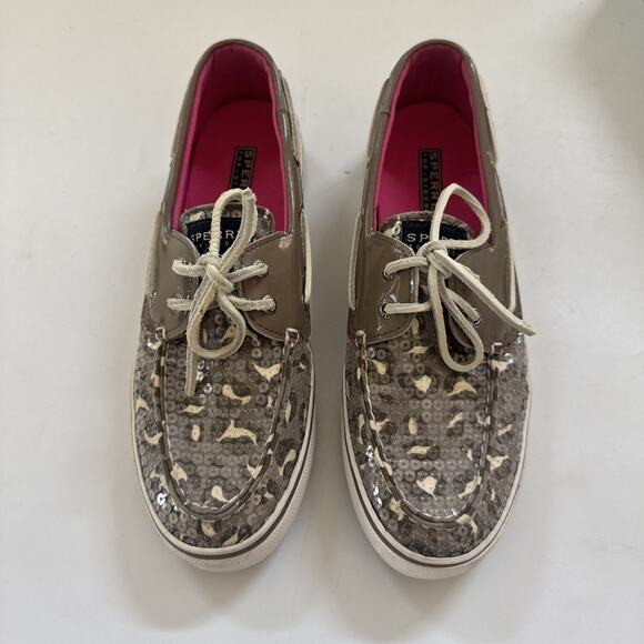 Sperry‎ Top-Sliders Leopard Cheetah Print Slip On Boat Shoes Size 8.5 - Picture 2 of 12